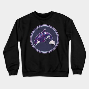 Orca Distressed Shirt: Cute Colorful Art Killer Whale Crewneck Sweatshirt